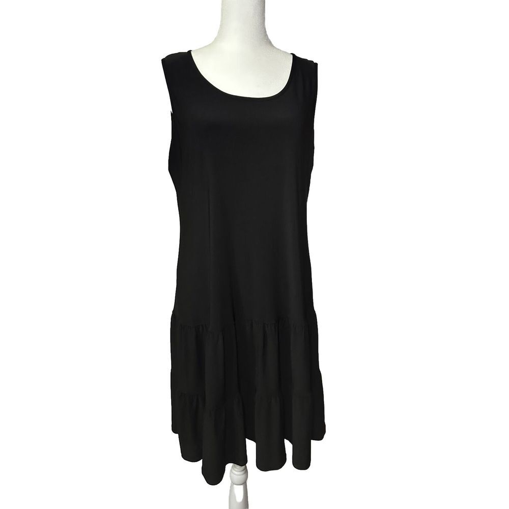 NWT Everlily‎ Black Tank Dress W/ Ruffled Bottom Size L